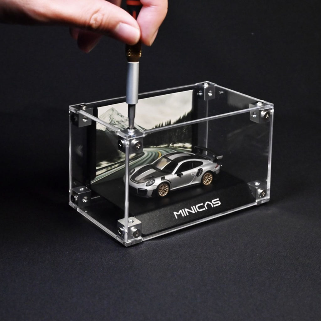 Minicas VISTA 64 four-pack bundle of premium acrylic display cases for 1/64 diecast cars
