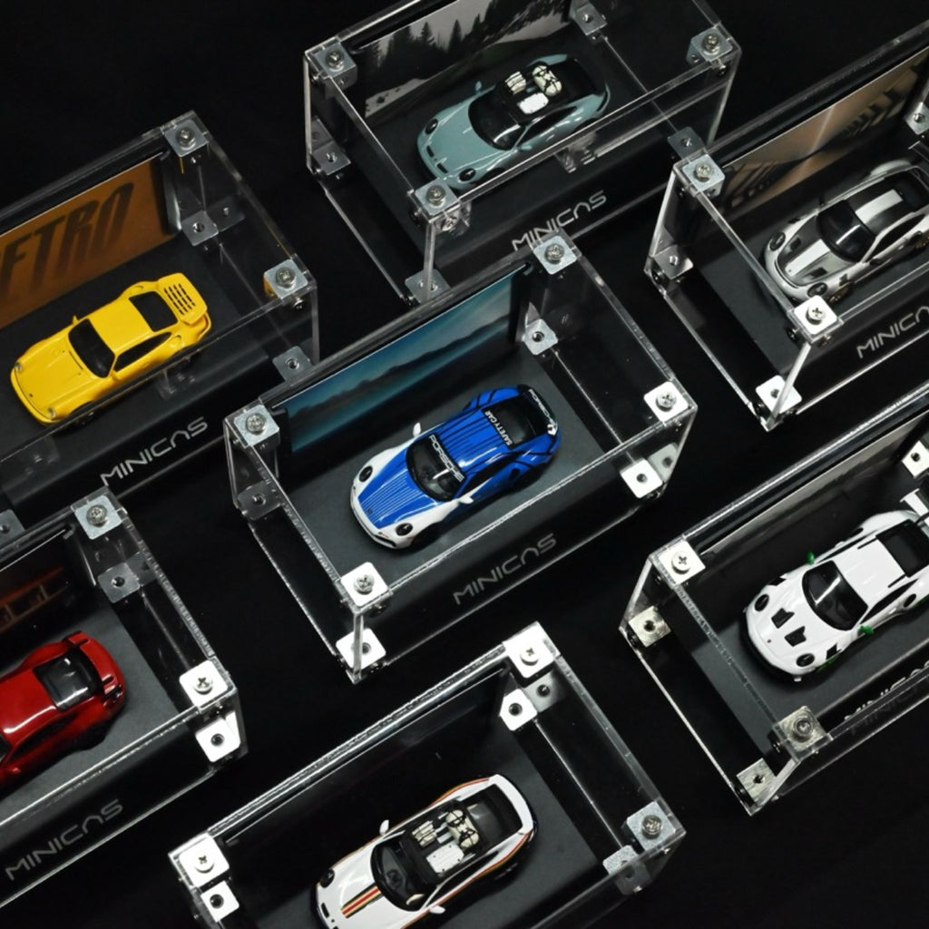 Minicas VISTA 64 four-pack bundle of premium acrylic display cases for 1/64 diecast cars

