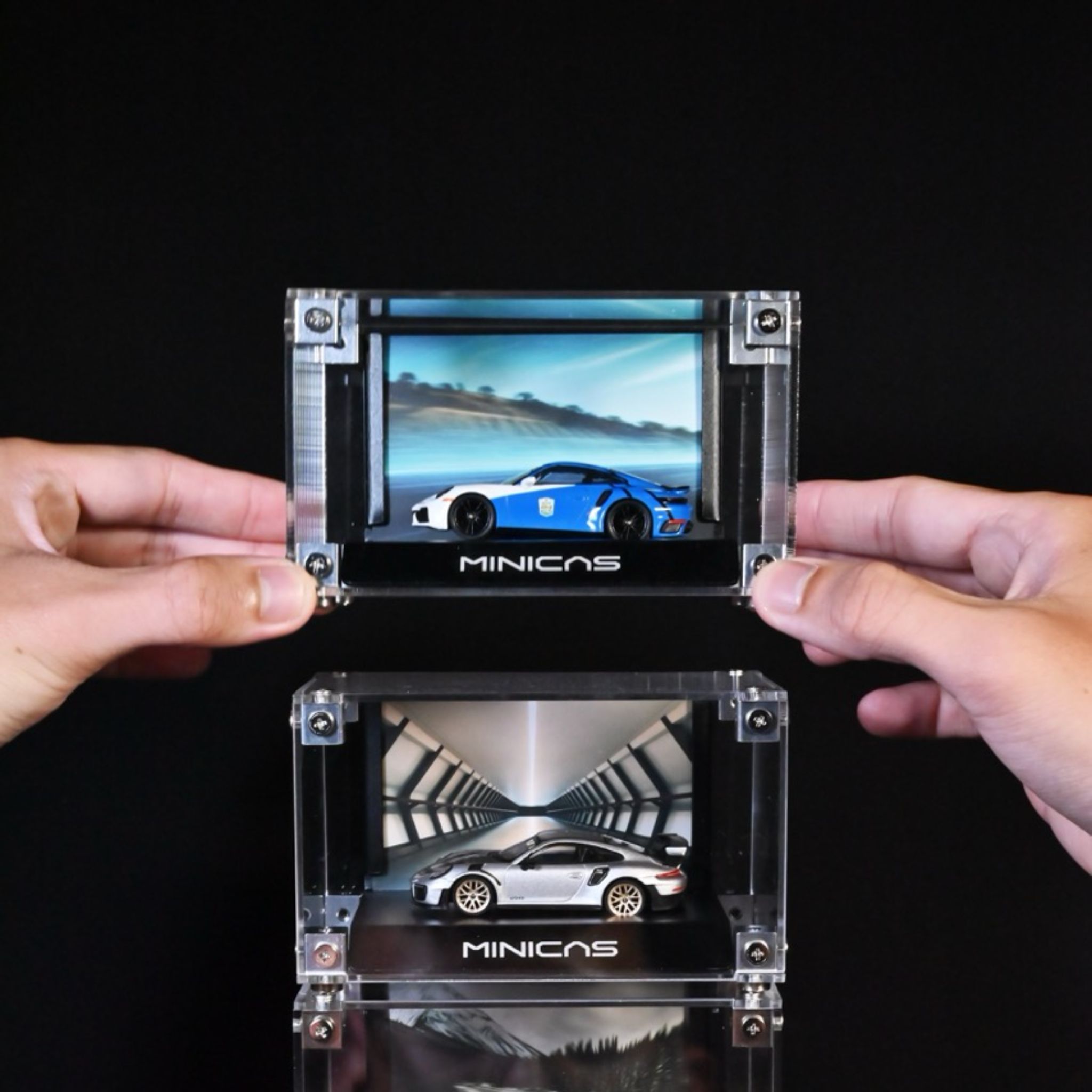 Minicas VISTA 64 premium clear acrylic desktop display case for 1/64 scale diecast cars
